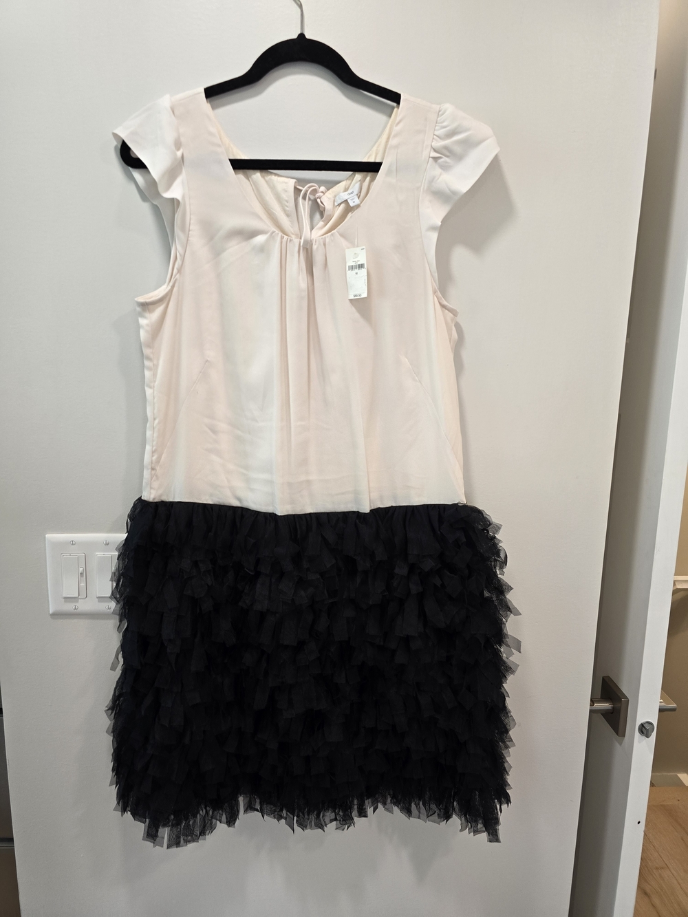 GAP Pale Pink and Black Ruffle Party Dress